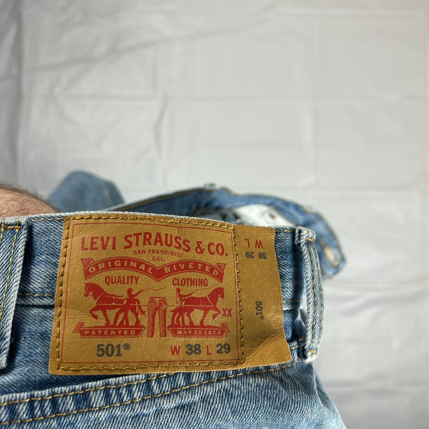 Vintage Levi’s 501 Men's 38x29 Button Fly Jeans Medium Wash Distressed