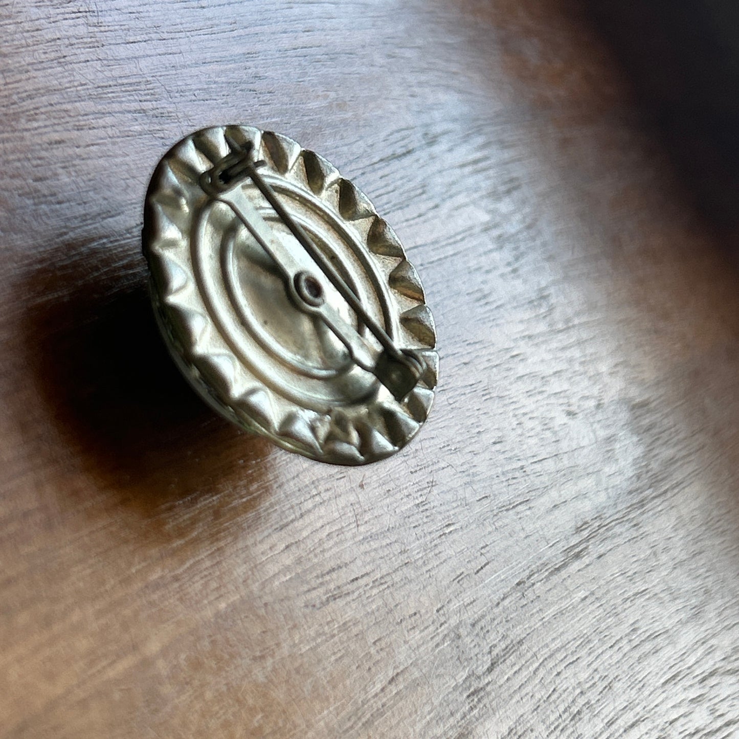 Vintage Silver Tone Faux Pearl & Rhinestone Halo Brooch | Round Cabochon Pin
