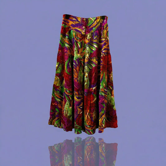Vintage City Girl Sport Maxi Skirt Small Boho Funky