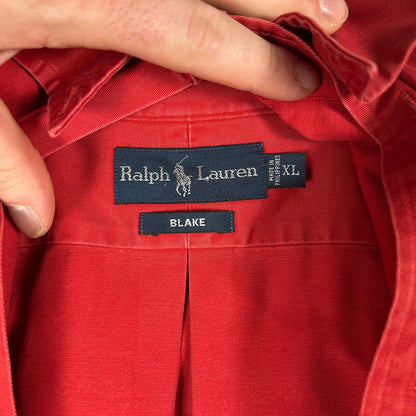 Vintage Ralph Lauren "Blake" Button-Down Shirt, Red Two-Ply Cotton, Men’s XL