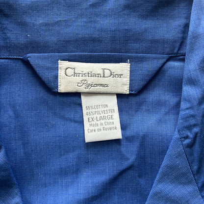 NWT Christian Dior Men's XL Blue Pajama Top | Deadstock Luxe Loungewear