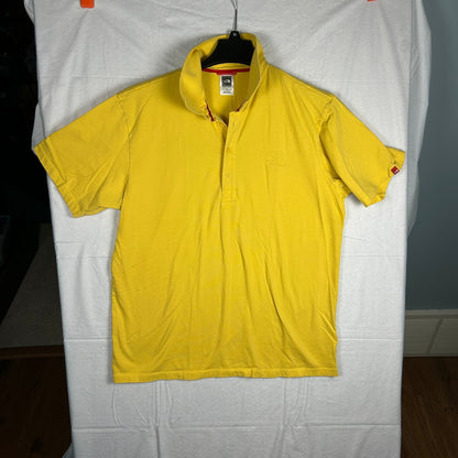The North Face Men’s Pique Polo Shirt, Yellow, Embroidered Logo, Size Large