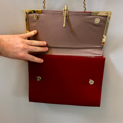 JustFab Red Faux Leather Structured Shoulder Bag