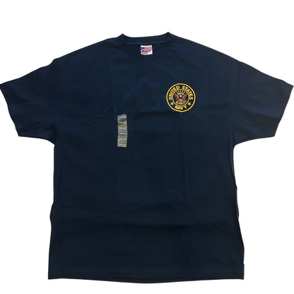 United States Navy Logo T-Shirt, 2XL, Two-Sided USA Flag Graphic, NWT