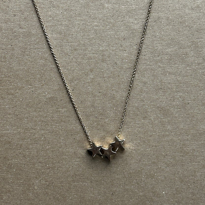 Gold Tone Star Charm Pendant Necklace, Adjustable Cable Chain, Lobster Closure
