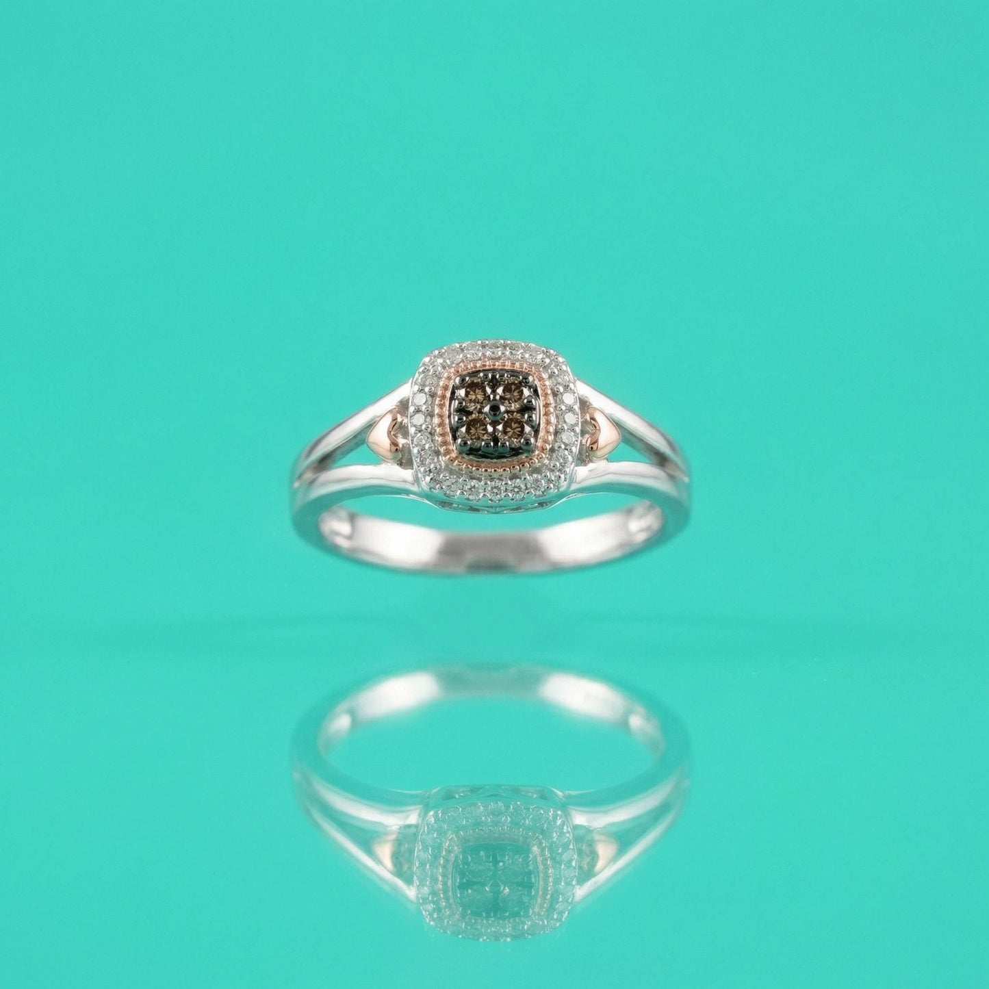 Sterling Silver & Fancy Brown Diamond Ring