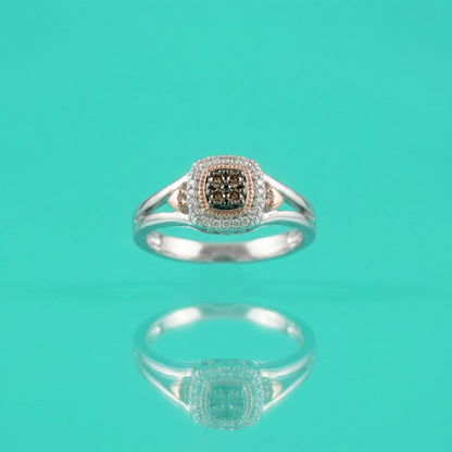 Sterling Silver & Fancy Brown Diamond Ring
