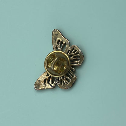 Vintage Small Gold-Toned Butterfly Pin, Delicate Filigree Lapel Brooch