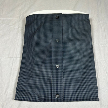 NWT Eddie Bauer Men’s Large Navy Micro-Check Wrinkle-Resistant Dress Shirt