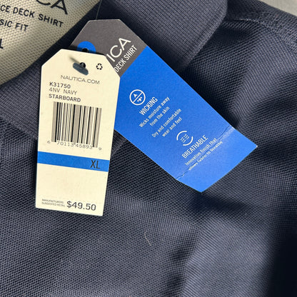 Nautica Performance Deck Shirt Polo Mens Size XL Navy NWT