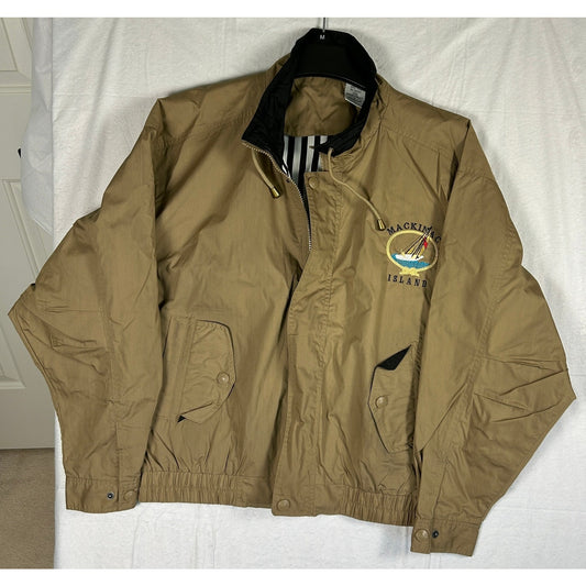 Vintage Hartwell ViaSport Mackinac Island Windbreaker - Beige & Black - Size M