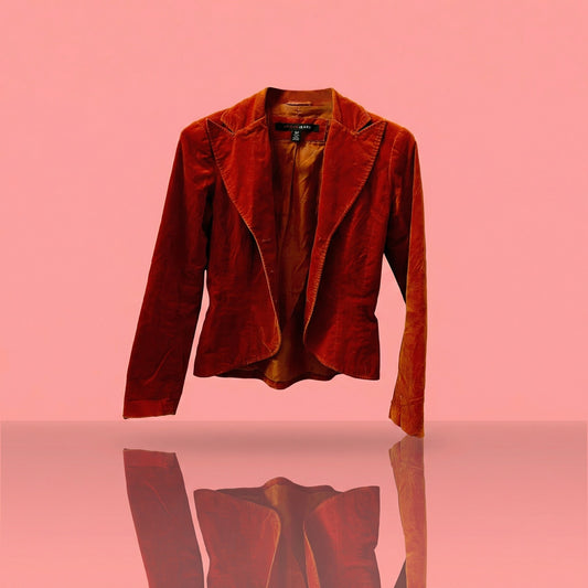 Armor Jeans Women’s Small Burnt Orange Velvet Blazer