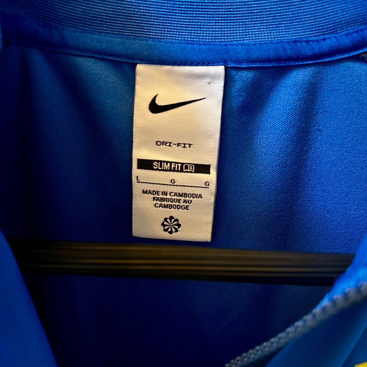 Nike Dri-FIT Slim Fit Track Jacket Blue Full Zip Large