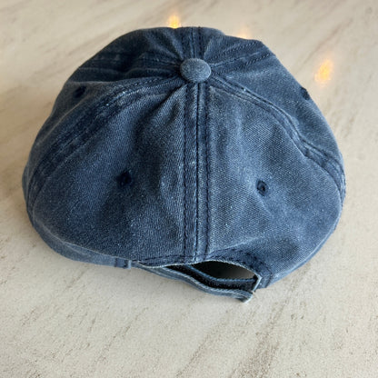 Vintage TBL Jamaica Souvenir Hat - Washed Navy Blue Denim - Palm Tree Logo