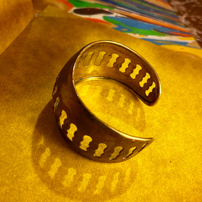 Vintage Cut-Out Brass Cuff Bracelet