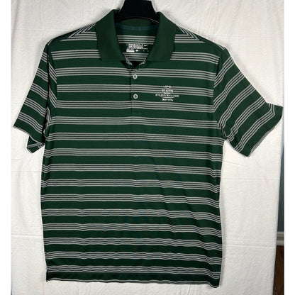 Nike Golf Tour Performance Dri-FIT Polo - Green & White Striped - Size Large