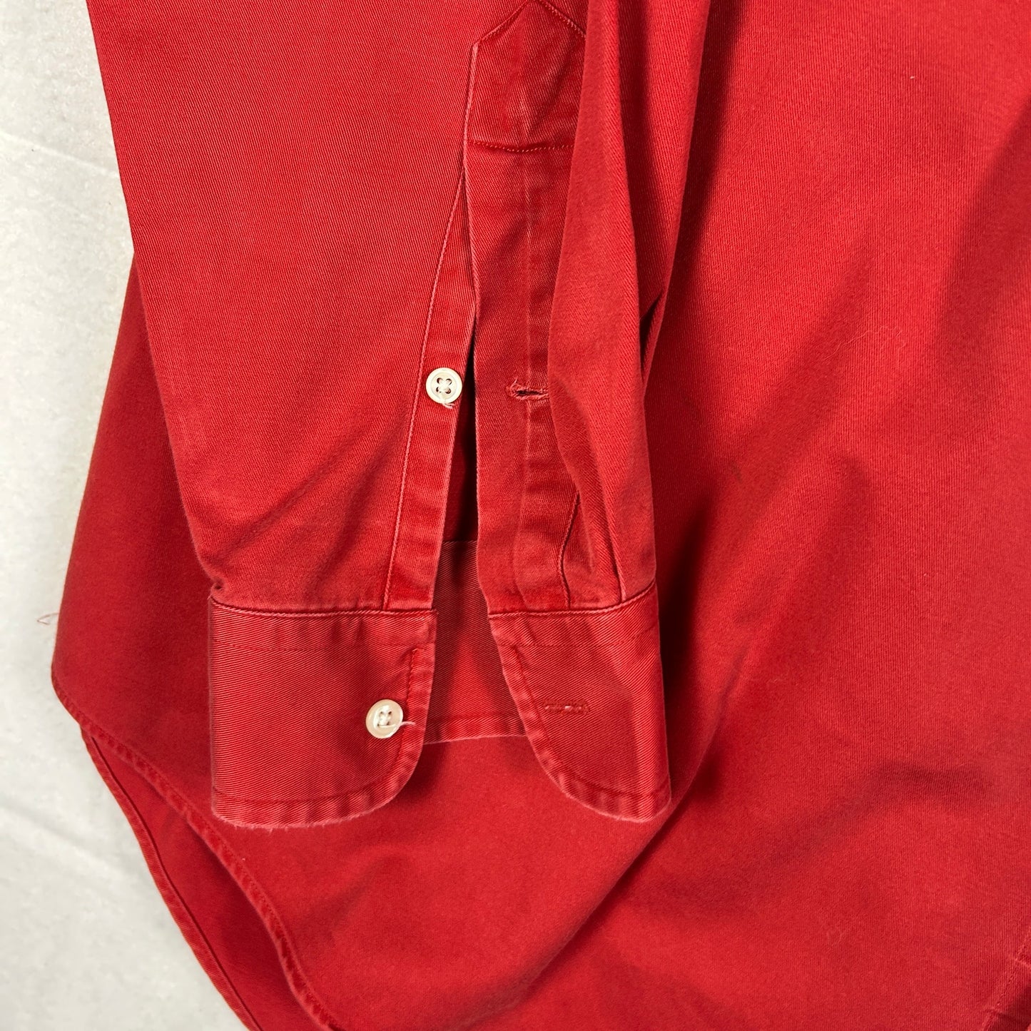 Vintage Ralph Lauren "Blake" Button-Down Shirt, Red Two-Ply Cotton, Men’s XL