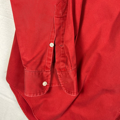 Vintage Ralph Lauren "Blake" Button-Down Shirt, Red Two-Ply Cotton, Men’s XL