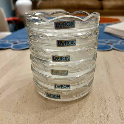 Vintage Hirota Glass Japan Byron Stacking Coasters Set of 6