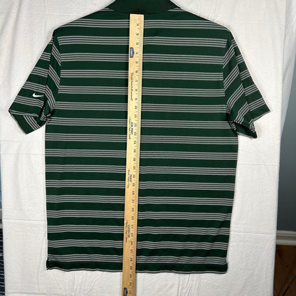 Nike Golf Tour Performance Dri-FIT Polo - Green & White Striped - Size Large