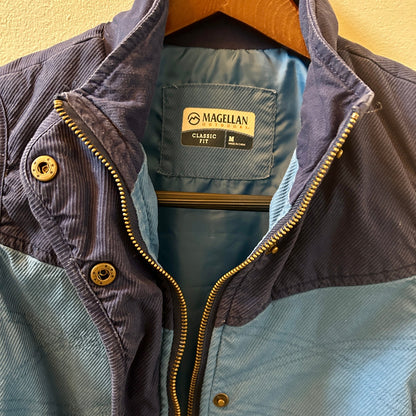 Magellan Outdoors Women's Medium Vest Blue Corduroy Zip