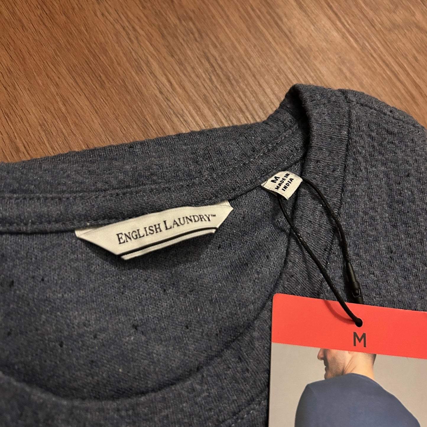NWT English Laundry Men's Long Sleeve Comfort Stretch Pullover - Blue - Medium