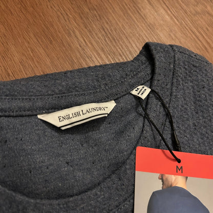 NWT English Laundry Men's Long Sleeve Comfort Stretch Pullover - Blue - Medium