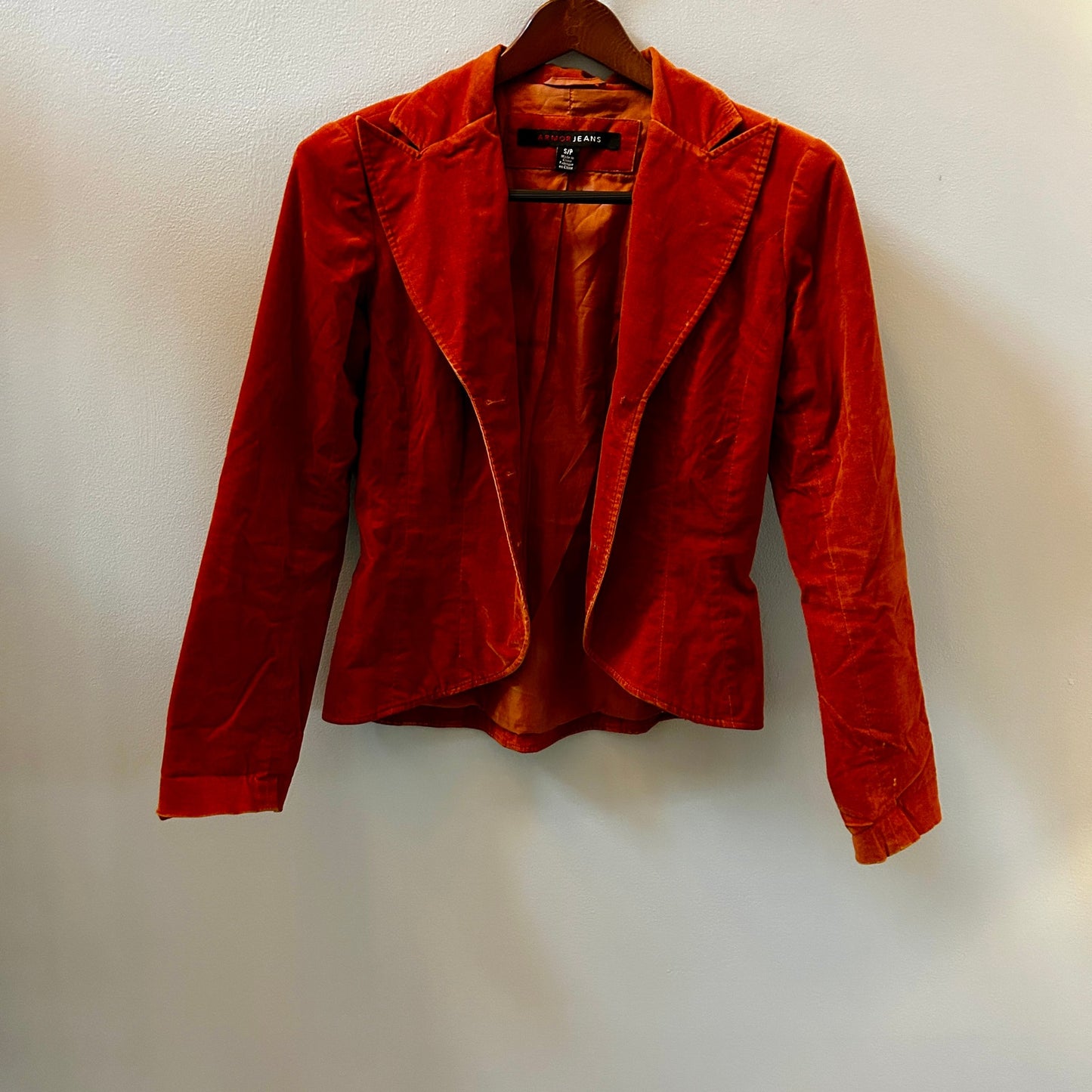 Armor Jeans Women’s Small Burnt Orange Velvet Blazer