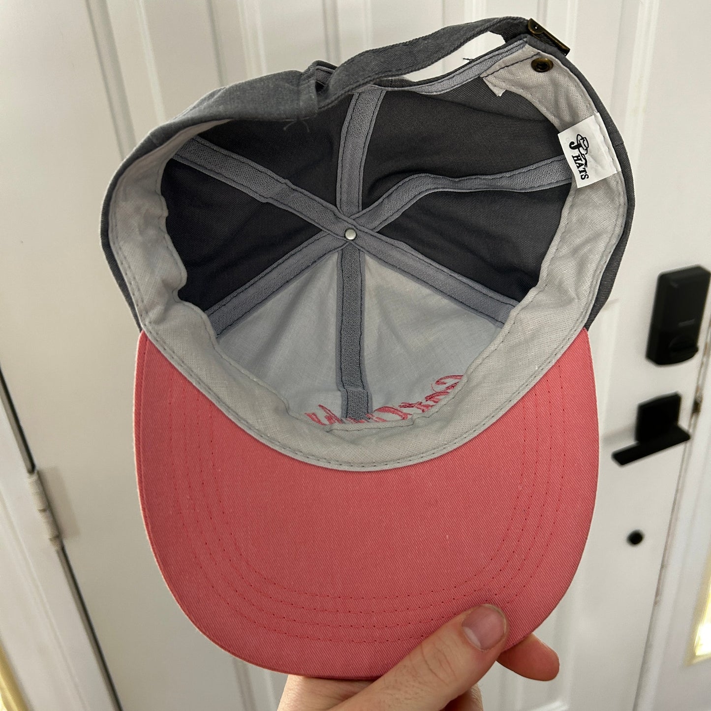 Vintage Gatlinburg Souvenir Hat Grey Hat, Pink Bill J HATS