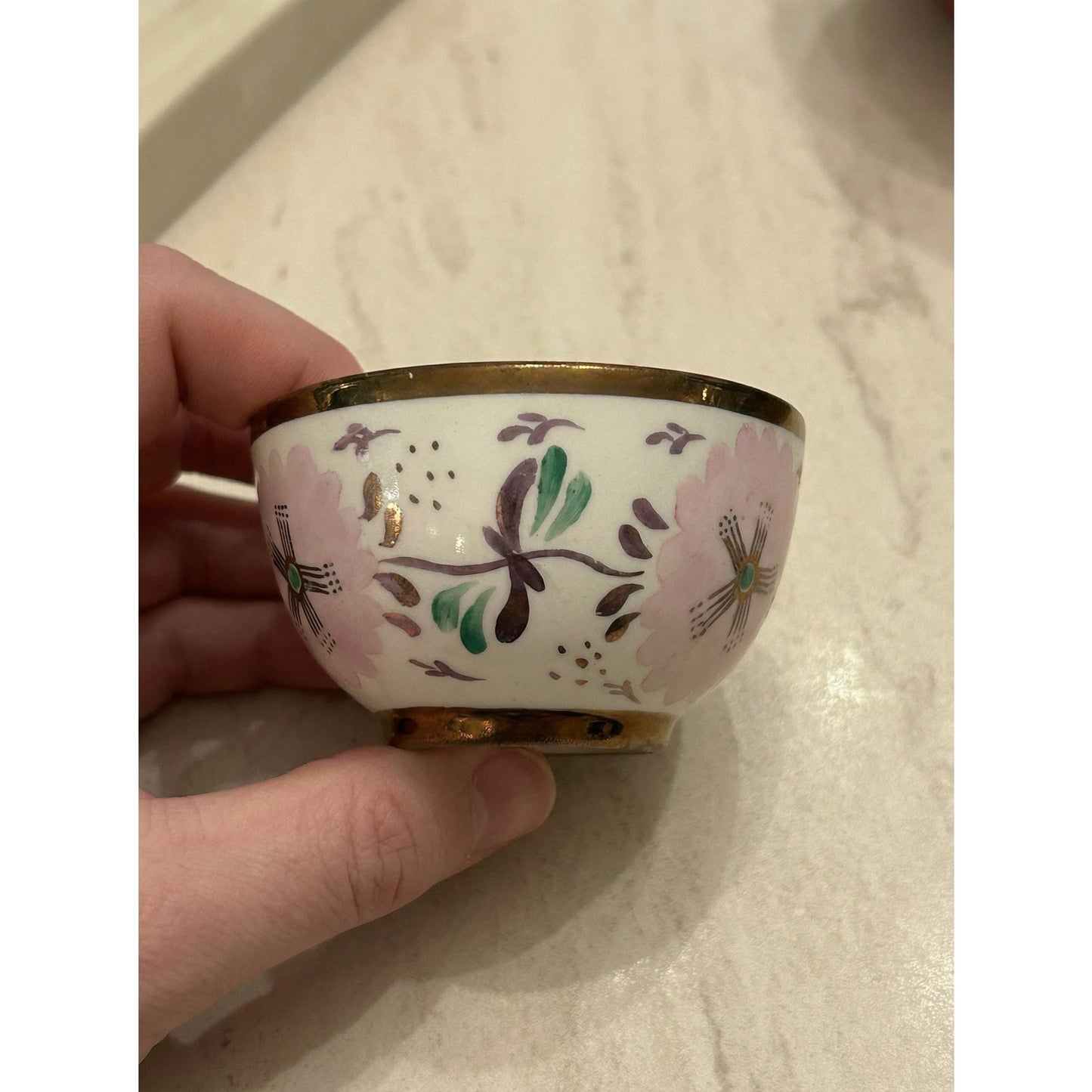 Early 19th Century Vintage Louis XV Style Hand-Painted Floral Porcelain Bowl