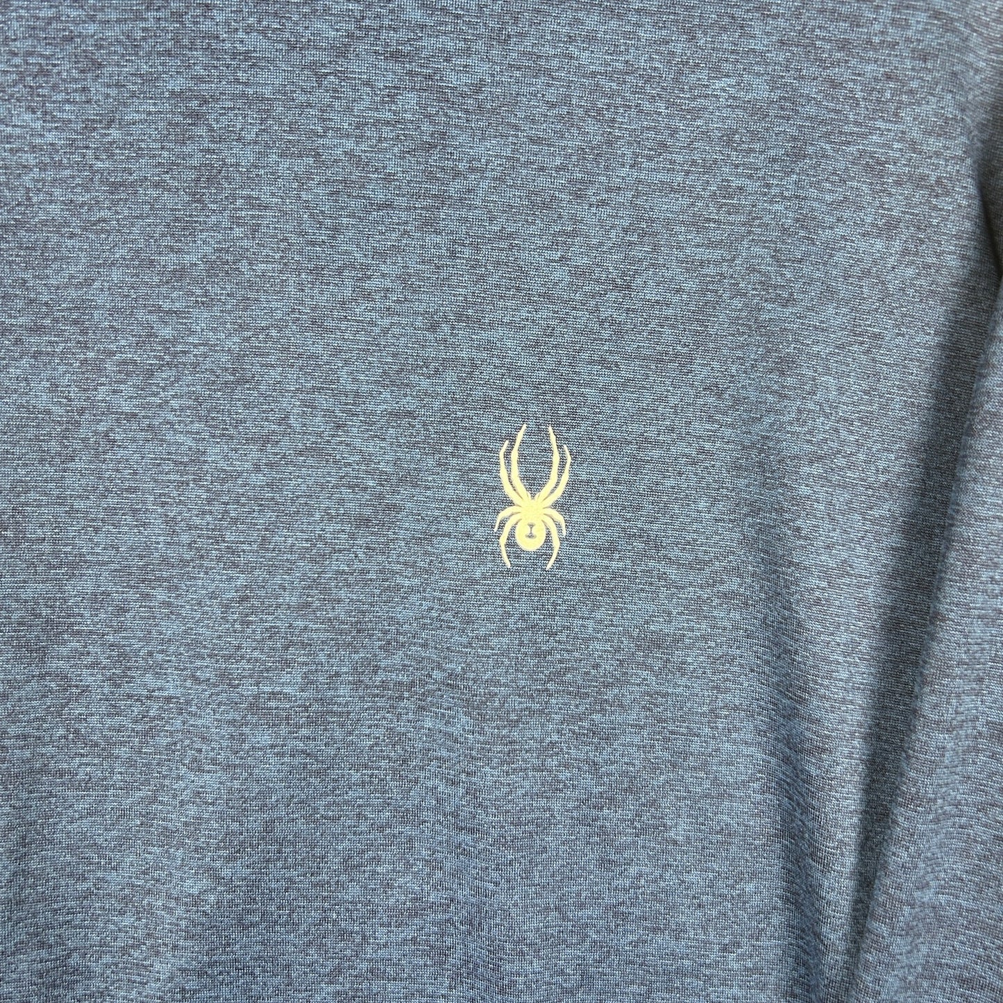 Spyder Swim Men’s Long Sleeve Rash Guard - Heathered Navy Blue - UPF 50+ - Size Medium