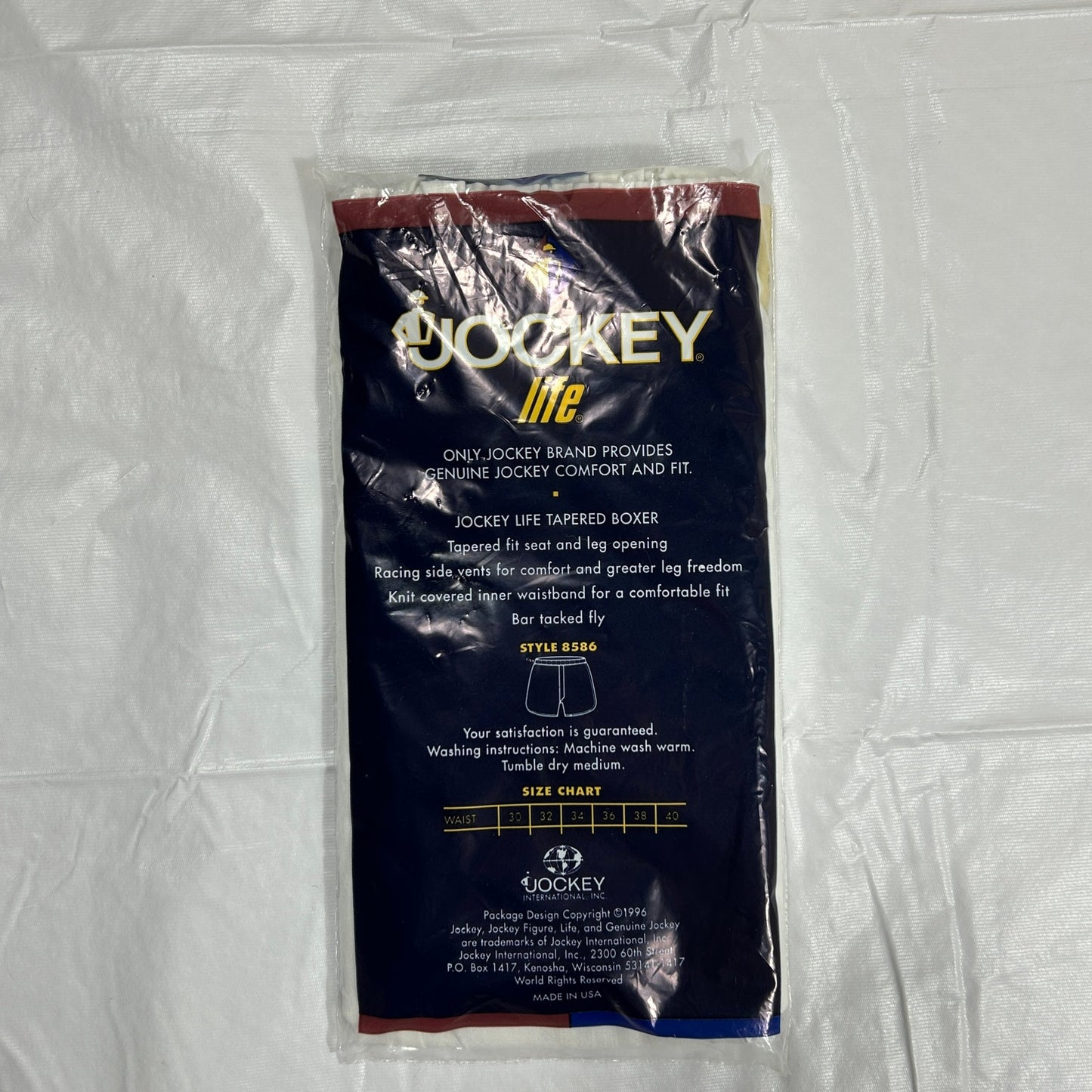 Vintage Jockey Life Men’s Tapered Boxers Size 34 White NIP New In Package, NWT