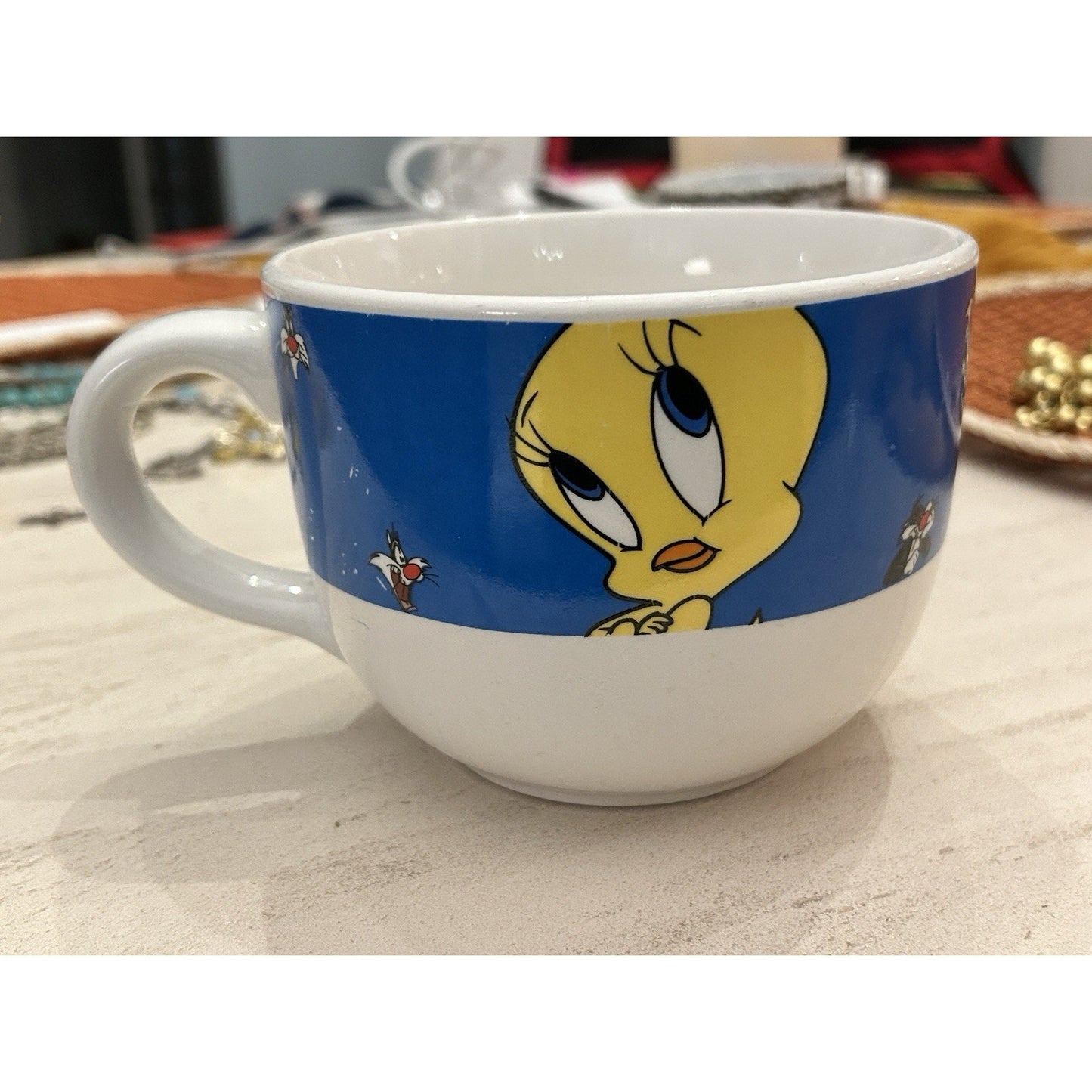 Gibson Looney Tunes Tweety & Sylvester Ceramic Cup Collectible 1998
