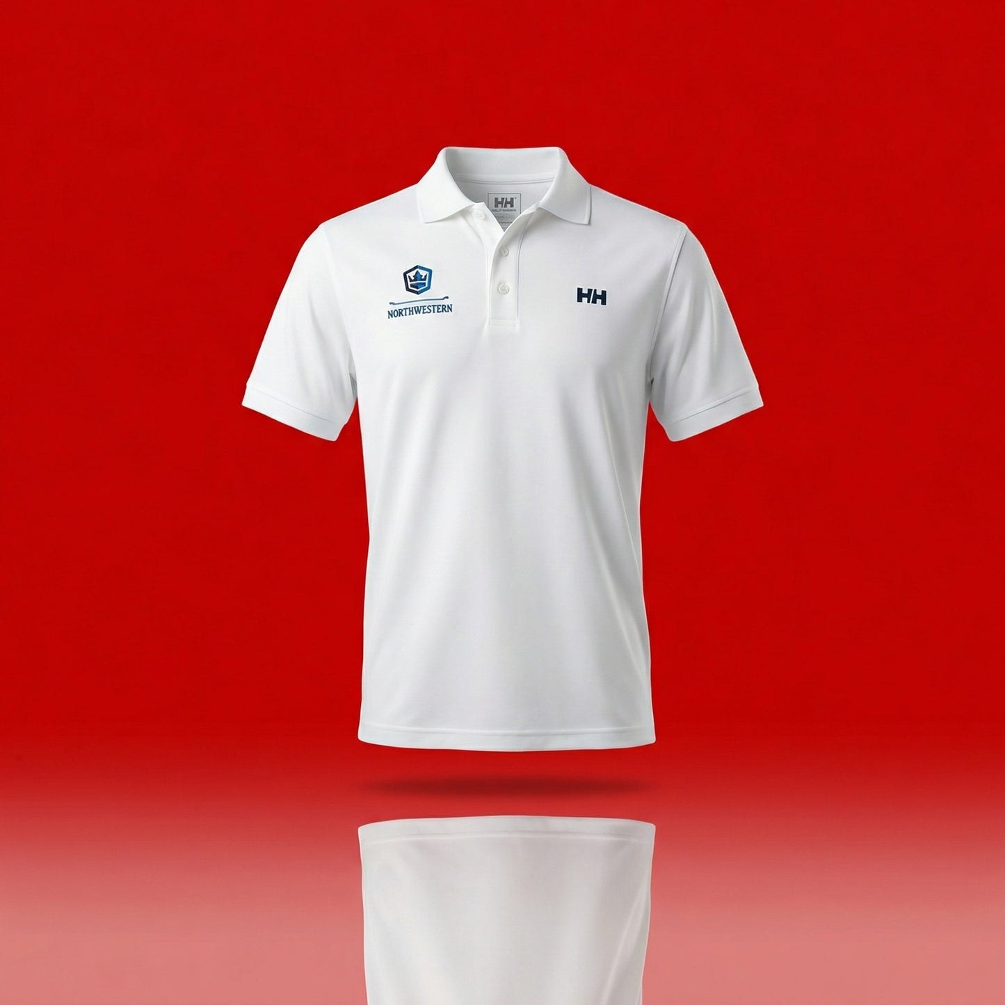 Helly Hansen Men's L NWT White Polo Shirt Northwestern Logo