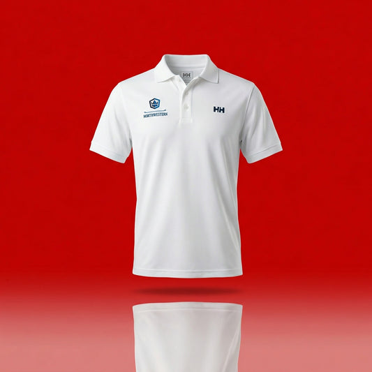 Helly Hansen Men's L NWT White Polo Shirt Northwestern Logo