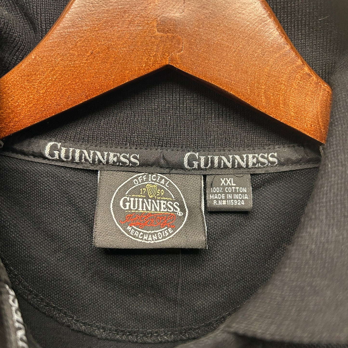 Official Guinness Polo Shirt Men's XXL NWT Black with Logo