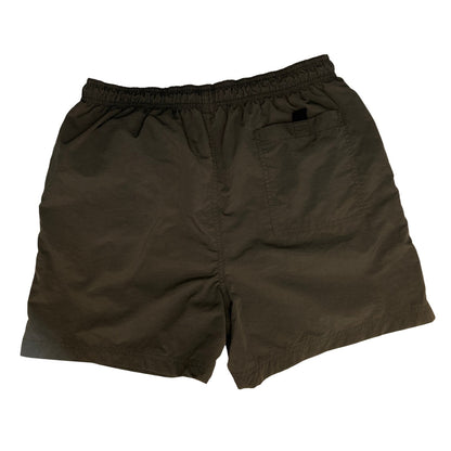 C Rise Retro Men’s Swim Trunks Size Medium | Dark Forest Green Nylon Shorts w/ Liner