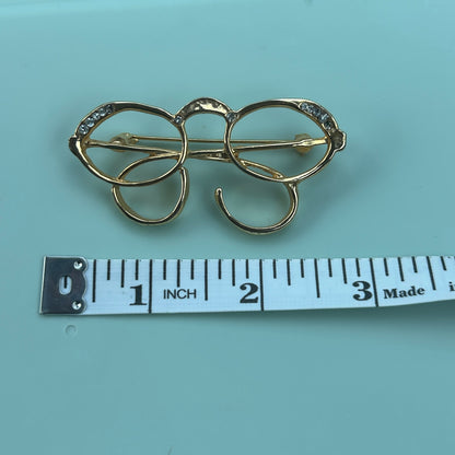Vintage Gold Tone Eyeglasses Spectacles Brooch - Librarian Teacher Jewelry
