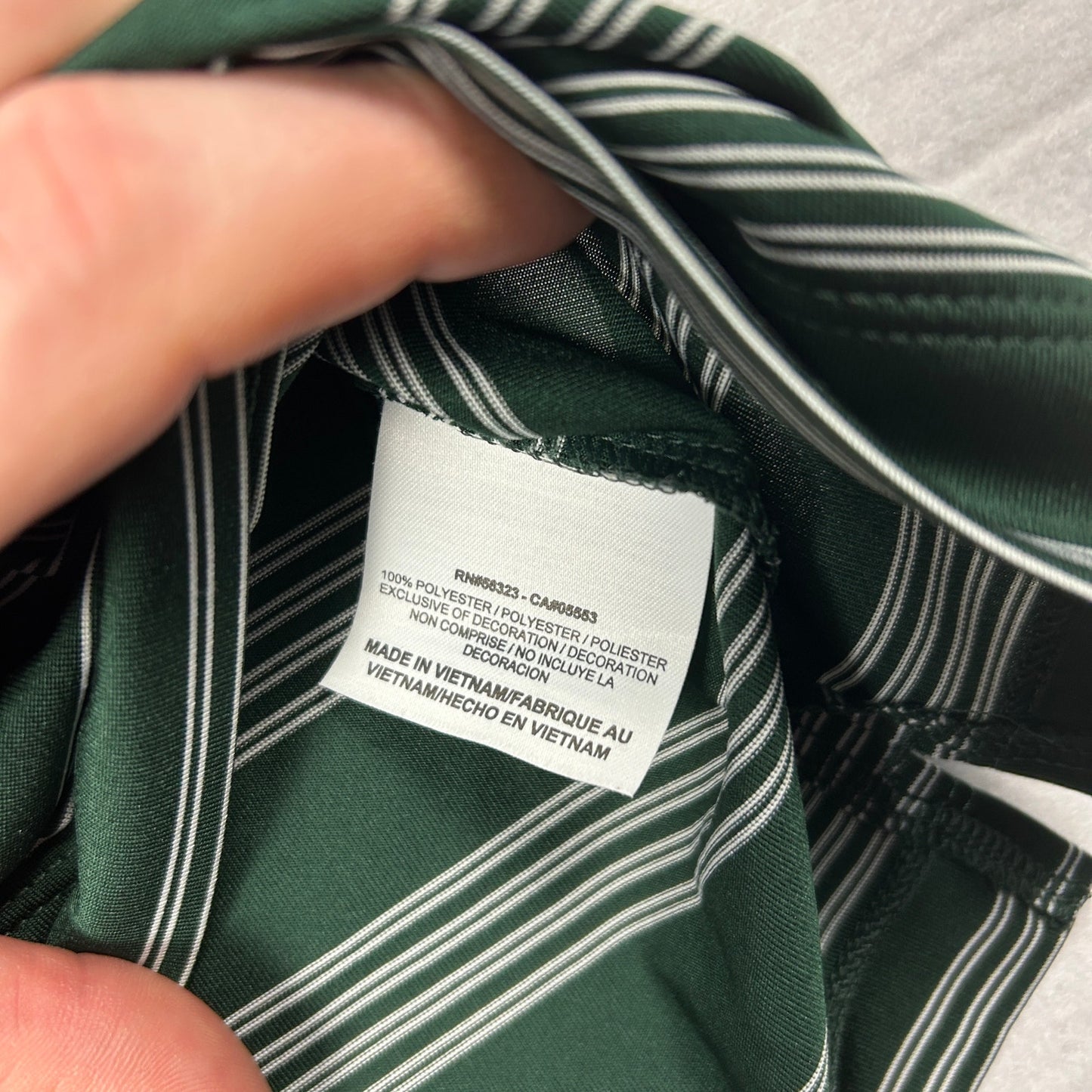 Nike Golf Tour Performance Dri-FIT Polo - Green & White Striped - Size Large