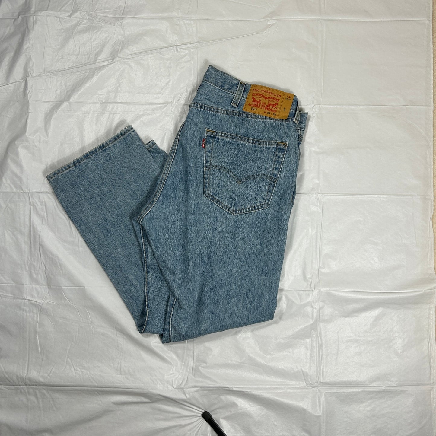 Vintage Levi’s 501 Men's 38x29 Button Fly Jeans Medium Wash Distressed
