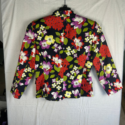 Tahari Arthur S. Levine Blazer Women's Floral Multi-Color Lined Snap Coat