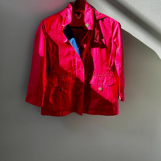 Lands' End Women's Squall Rain Jacket – Vibrant Pink – Size Small (6-8)