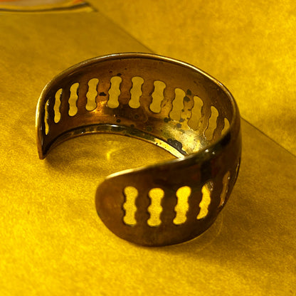Vintage Cut-Out Brass Cuff Bracelet