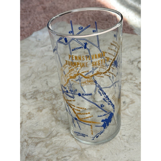 Pennsylvania Turnpike System Map Souvenir Drinking Glass