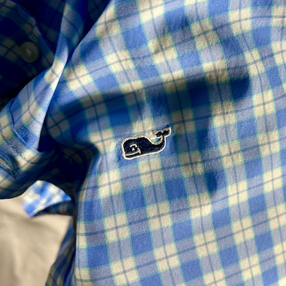 NWT Vineyard Vines On-The-Go Lightweight Plaid Button Down Size L, Classic Fit
