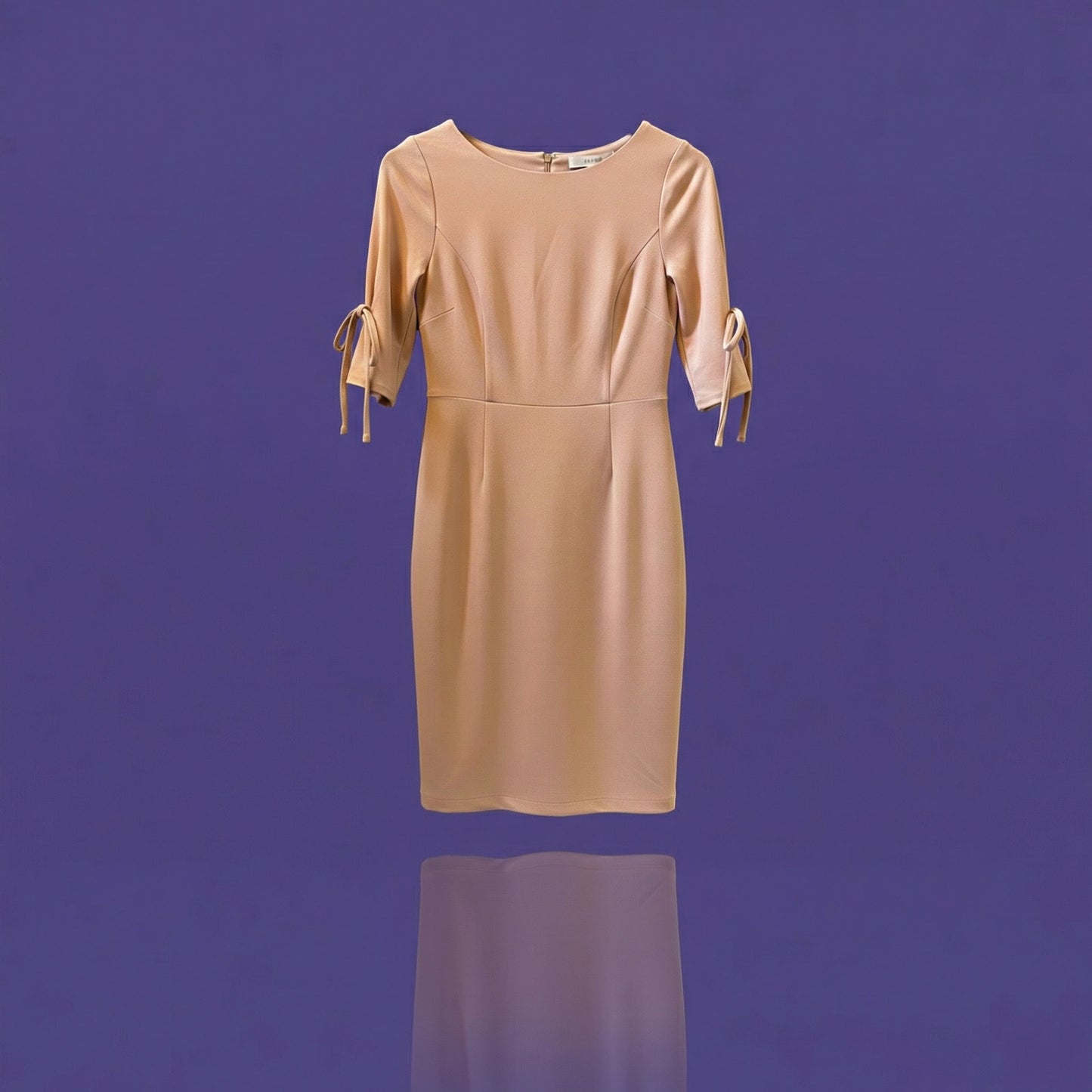 Charles Henry NWT Blush Pink Sheath Dress Size 4 Tie Sleeve