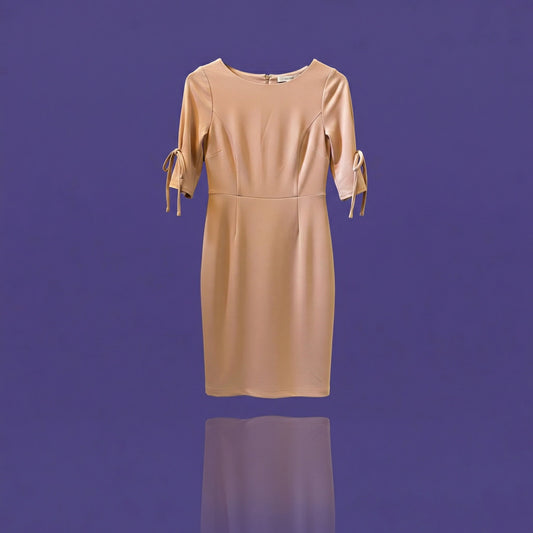 Charles Henry NWT Blush Pink Sheath Dress Size 4 Tie Sleeve