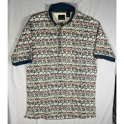Greg Norman Men's Large Patterned Golf Polo Shirt - Play Dry Performance