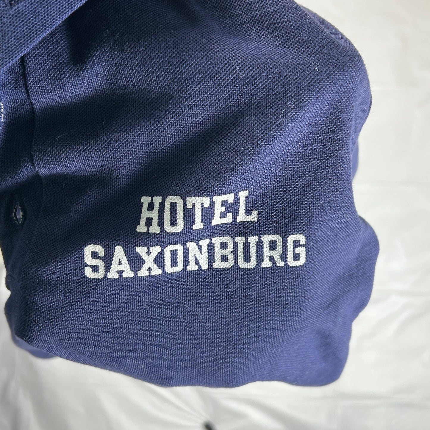 Vintage Champion Hotel Saxonburg Women's Polo Shirt Navy Blue Size Medium