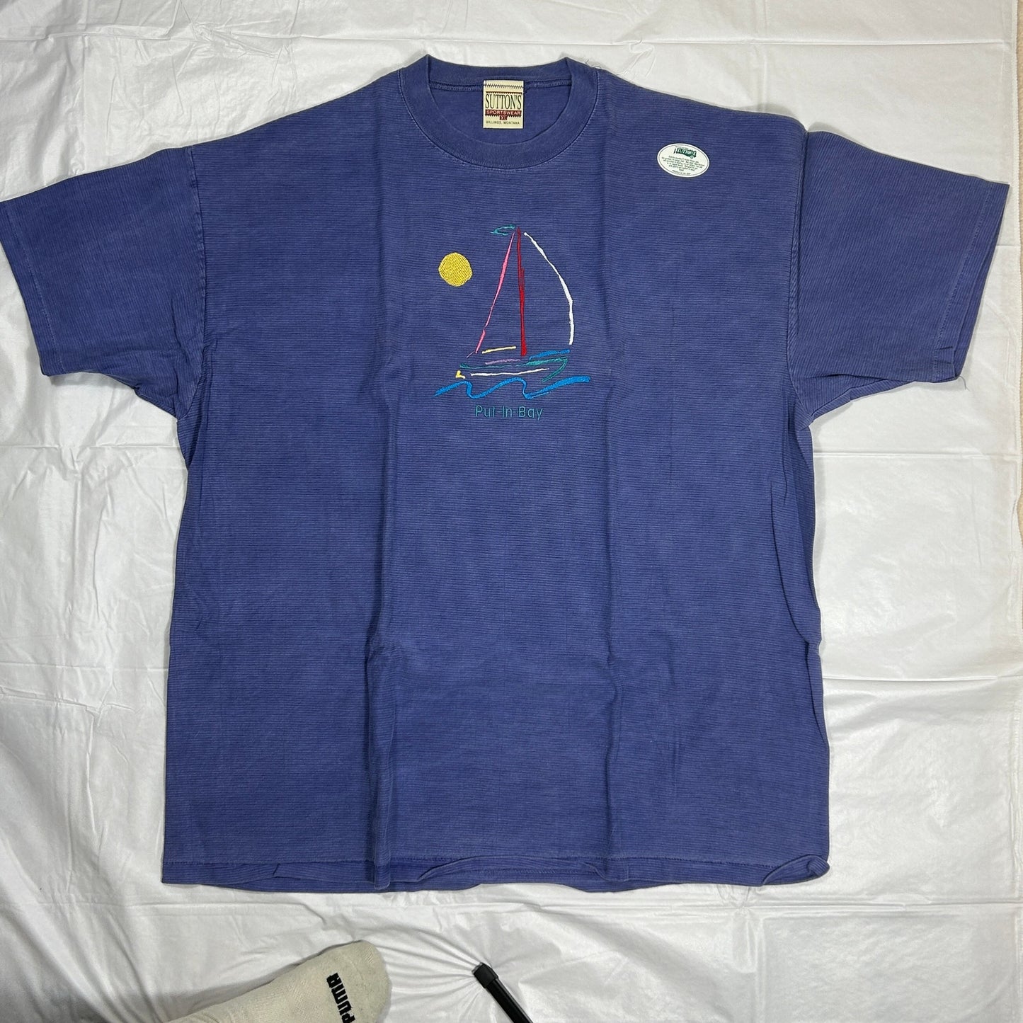Vintage Sutton's Sportswear XL Put-In-Bay Sailboat T-Shirt Single Stitch NWT